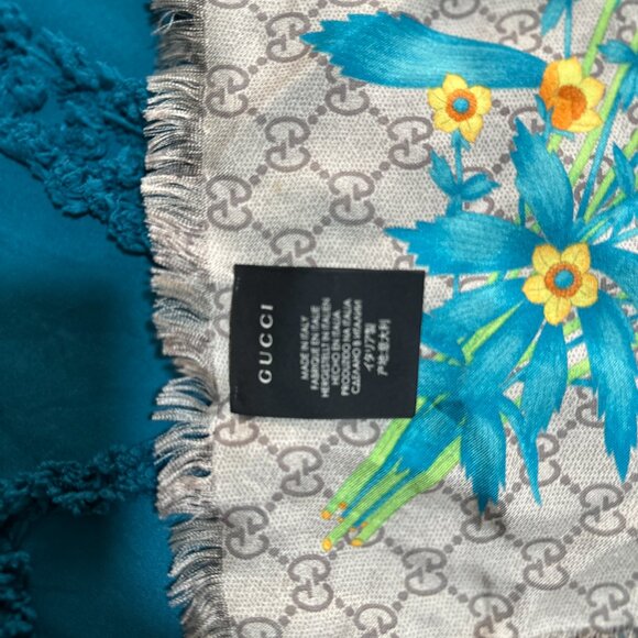 Gucci Modal Silk GG Monogram GG Tian Shawl Scarf Multi - Picture 4 of 9